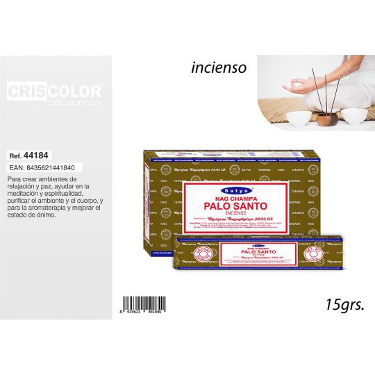 INCIENSO SATYA VFM SERIE: PALO SANTO 15grs (Caja 12 Paquetes)