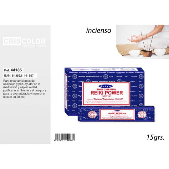 INCIENSO SATYA VFM SERIE: REIKI POWER 15grs (Caja 12 Paquetes)