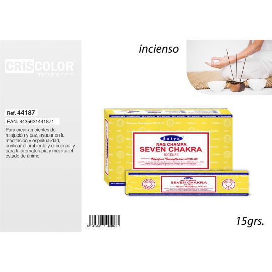 SATYA VFM SERIE: SEVEN CHAKRA 15grs (Precio Unitario)