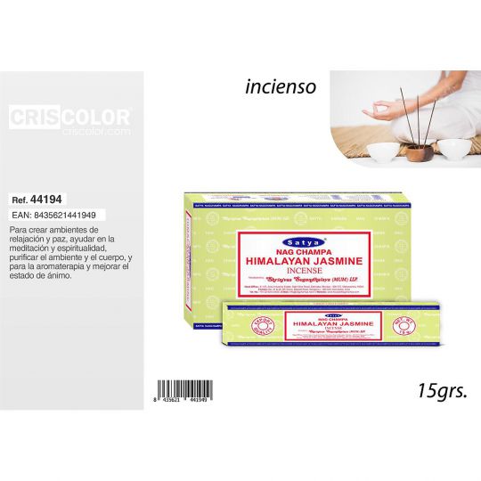 INCIENSO SATYA COMPETITIVE SERIE: HIMALAYAN JASMINE 15grs (Caja 12 Paquetes)