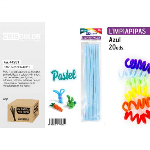 LIMPIAPIPAS AZUL PASTEL 20UDS