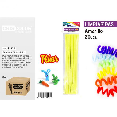 LIMPIAPIPAS AMARILLO FLÚOR 20UDS