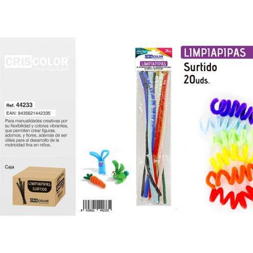 LIMPIAPIPAS COLORES SURTIDOS 20UDS