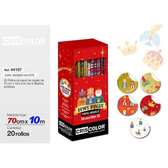 PAPEL REGALO 70CMX10M REYES MAGOS XL (Precio Unitario)