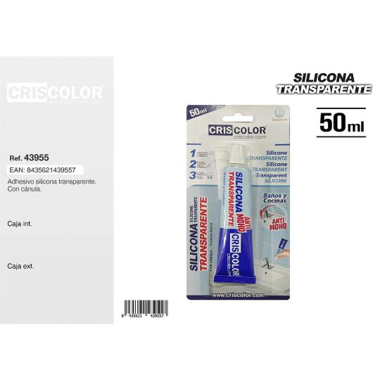 ADHESIVO SILICONA TRANSPARENTE 50ML CON CÁNULA