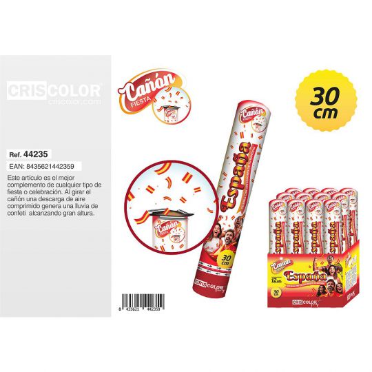 CAÑON FIESTA BANDERAS ESPAÑA 30CM
