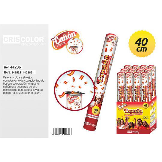 CAÑON FIESTA BANDERAS ESPAÑA 40CM