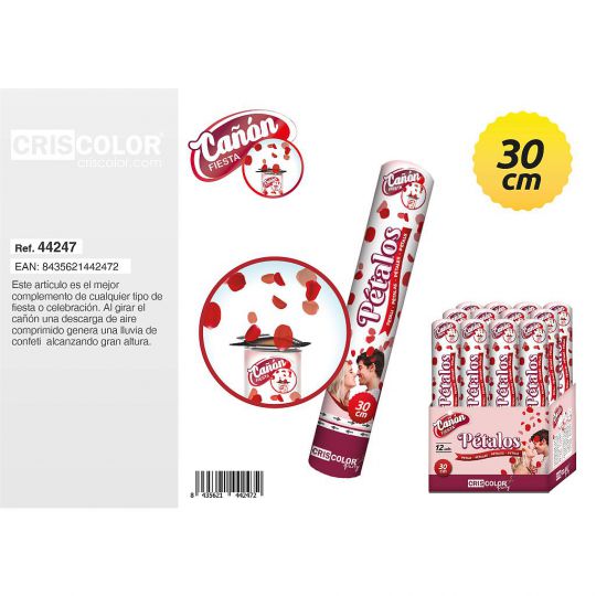 CAÑON FIESTA PETALOS ROJOS 30CM