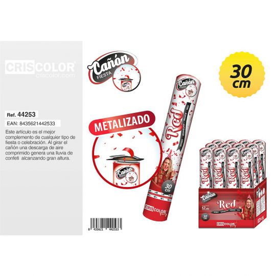 CAÑON FIESTA TIRAS RED 30CM