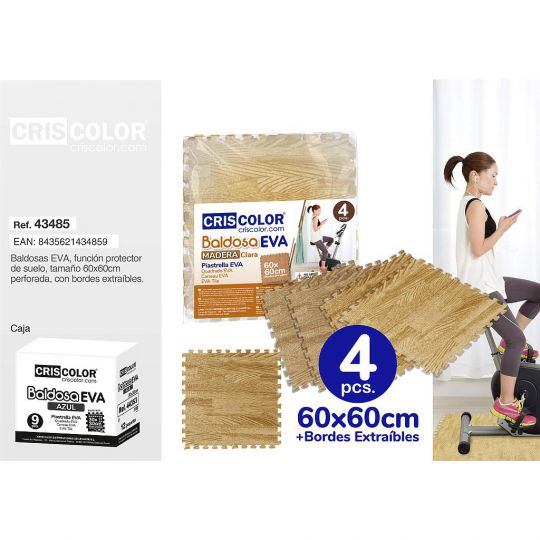 BALDOSA EVA MADERA CLARA 60X60CM 4 PCS.