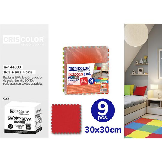 BALDOSA EVA COLORES 30X30CM 9 PCS.