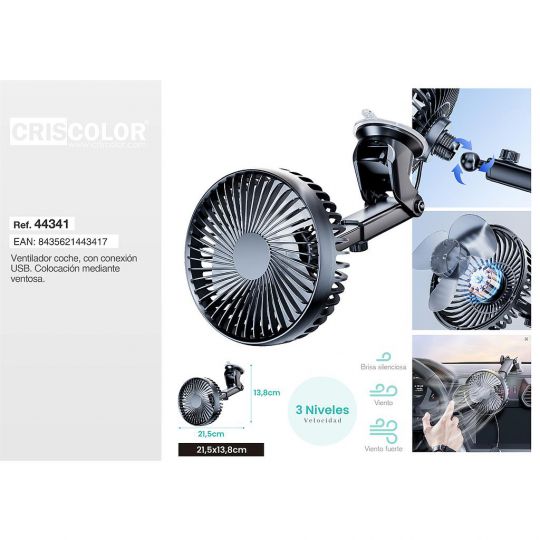 VENTILADOR DE COCHE USB NºRII-AEE: 8813 (Precio Unitario)