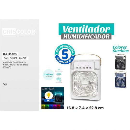 VENTILADOR HUMIDIFICADOR MULTIFUNCIONAL DE 5 SALIDAS PEQUEÑO NºRII-AEE: 8813