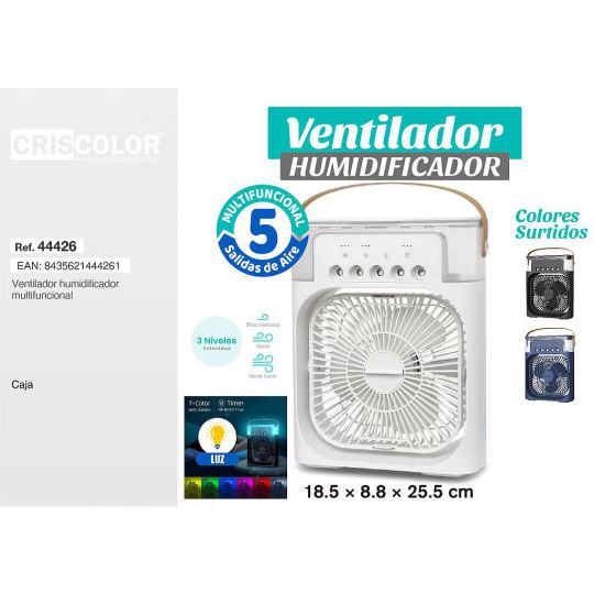 VENTILADOR HUMIDIFICADOR MULTIFUNCIONAL DE 5 SALIDAS GRANDE NºRII-AEE: 8813