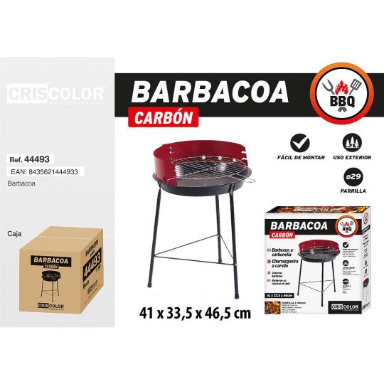 BARBACOA DE CARBON REDONDA 41X33,5X46,5CM