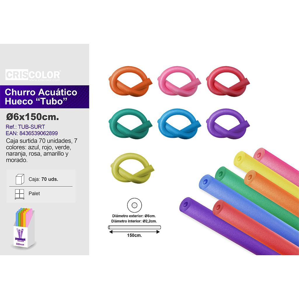 CHURRO HUECO 150CM SURTIDO (Caja de 70 Und.)