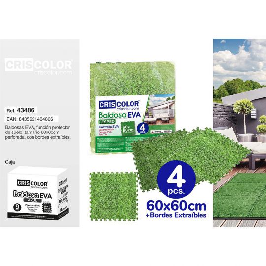 BALDOSA EVA CESPED 60X60CM 4 PCS.