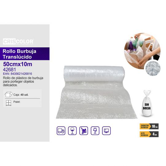 BURBUJA 50CMX10M SIN BOLSA (Precio Unitario)