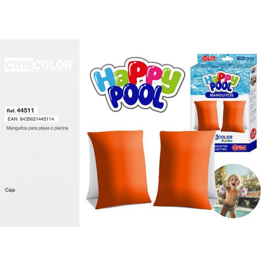 HAPPY POOL MANGUITOS PVC NARANJA