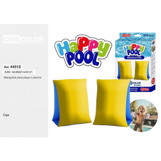 HAPPY POOL MANGUITOS PVC AMARILLO