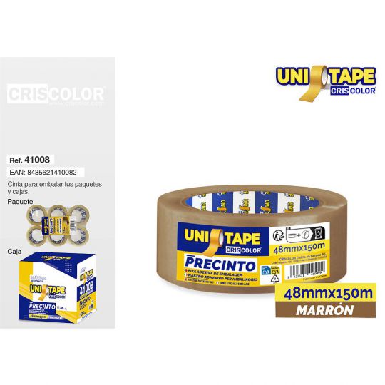 PRECINTO 48MMX150M MARRON POLIPROPILENO (Caja 36 Und).