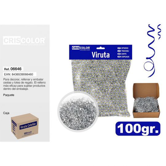 VIRUTA CELOFAN PLATA BOLSA 100G
