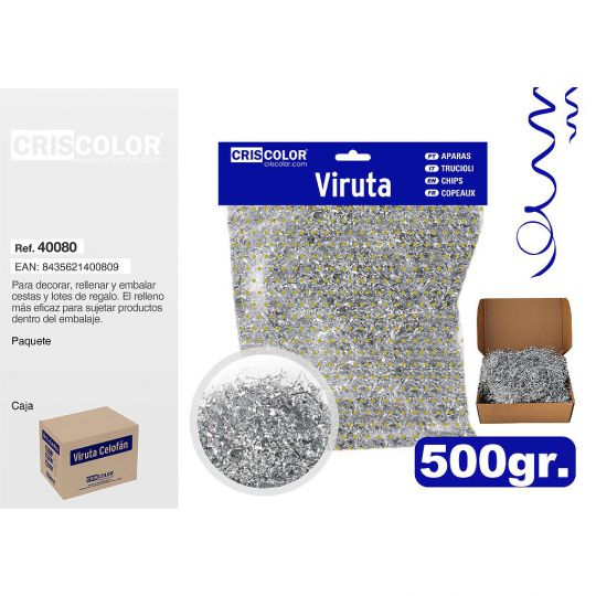VIRUTA CELOFAN PLATA BOLSA 500G