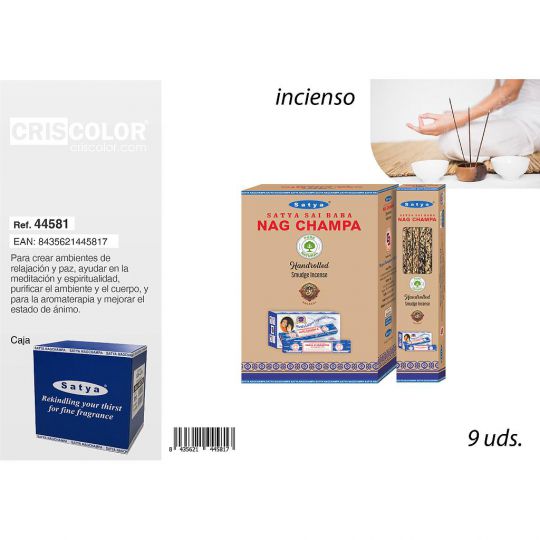 INCIENSO SATYA SMUDGE CHAMPA (Caja 12 Paquetes)