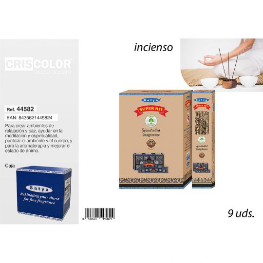 INCIENSO SATYA SMUDGE SUPER HIT (Caja 12 Paquetes)