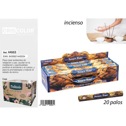 INCIENSO TULASI ESOTERIC ATTRACT MONEY (Caja 6 Paquetes)