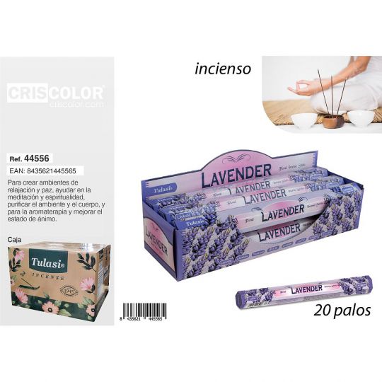 INCIENSO TULASI CLASSIC LAVANDER (Caja 6 Paquetes)