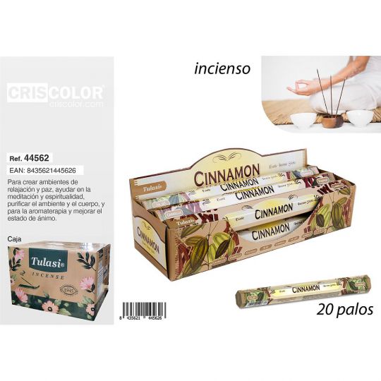 INCIENSO TULASI CLASSIC CINNAMON (Caja 6 Paquetes)
