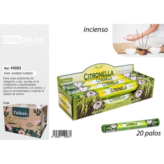 INCIENSO TULASI CLASSIC CITRONELLA (Caja 6 Paquetes)