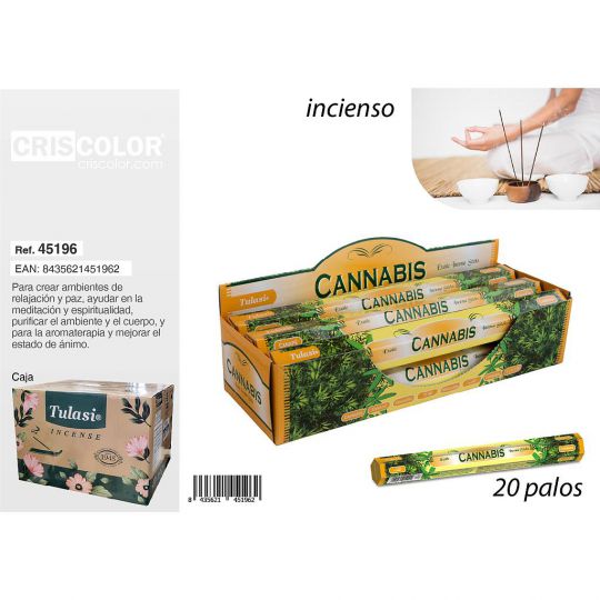 INCIENSO TULASI CLASSIC CANNABIS  (Caja 6 Paquetes)