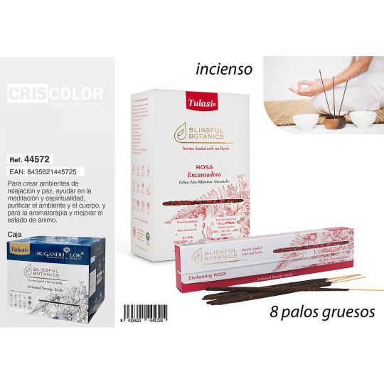 INCIENSO TULASI SMUDGE ENCHANTING ROSE (Caja 12 Paquetes)