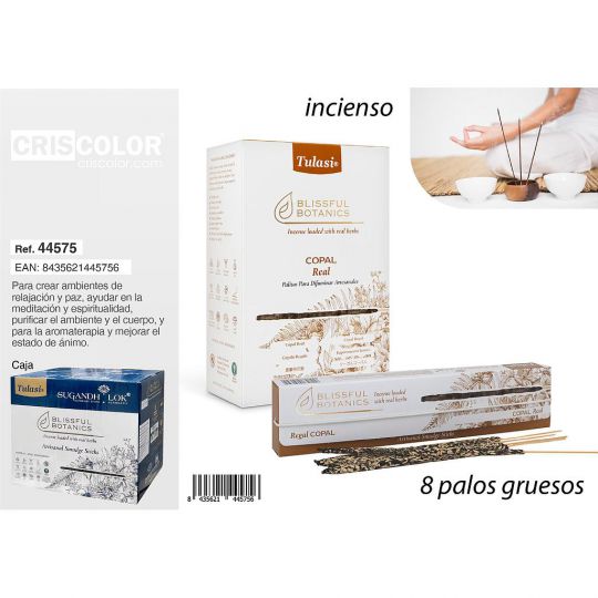 INCIENSO TULASI SMUDGE REGAL COPAL (Caja 12 Paquetes)