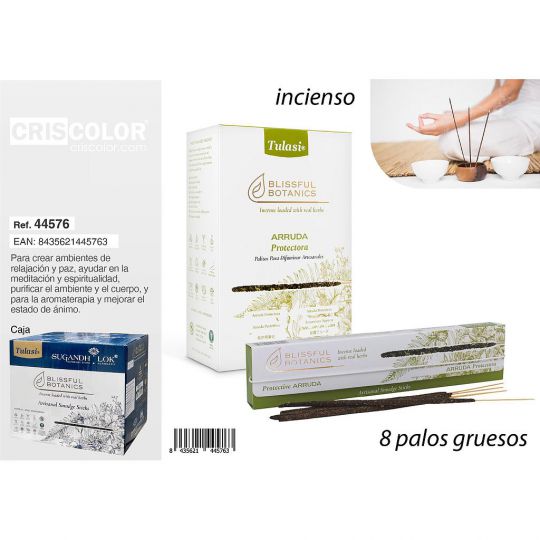 INCIENSO TULASI SMUDGE PROTECTIVE ARRUDA (Caja 12 Paquetes)