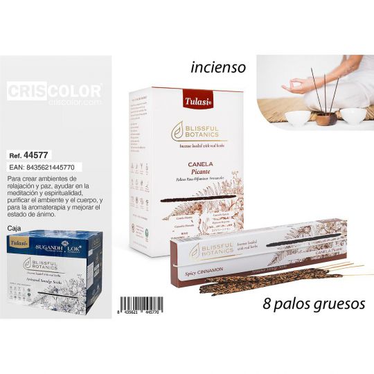 INCIENSO TULASI SMUDGE SPICY CINNAMON (Caja 12 Paquetes)