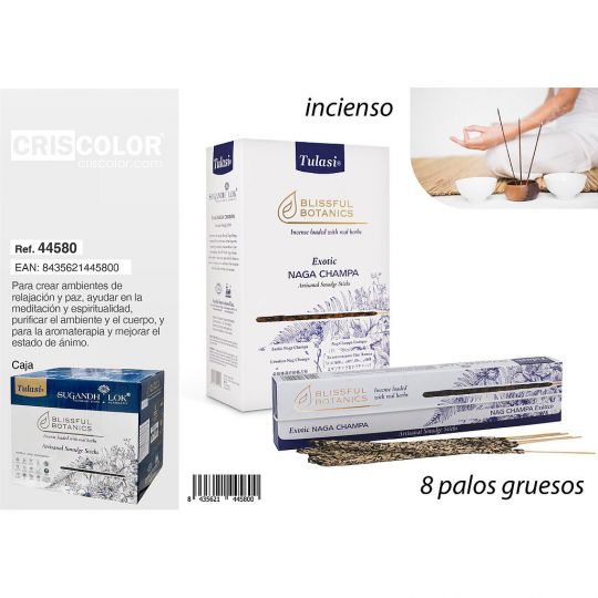 INCIENSO TULASI SMUDGE EXOTIC NAG CHAMPA (Caja 12 Paquetes)