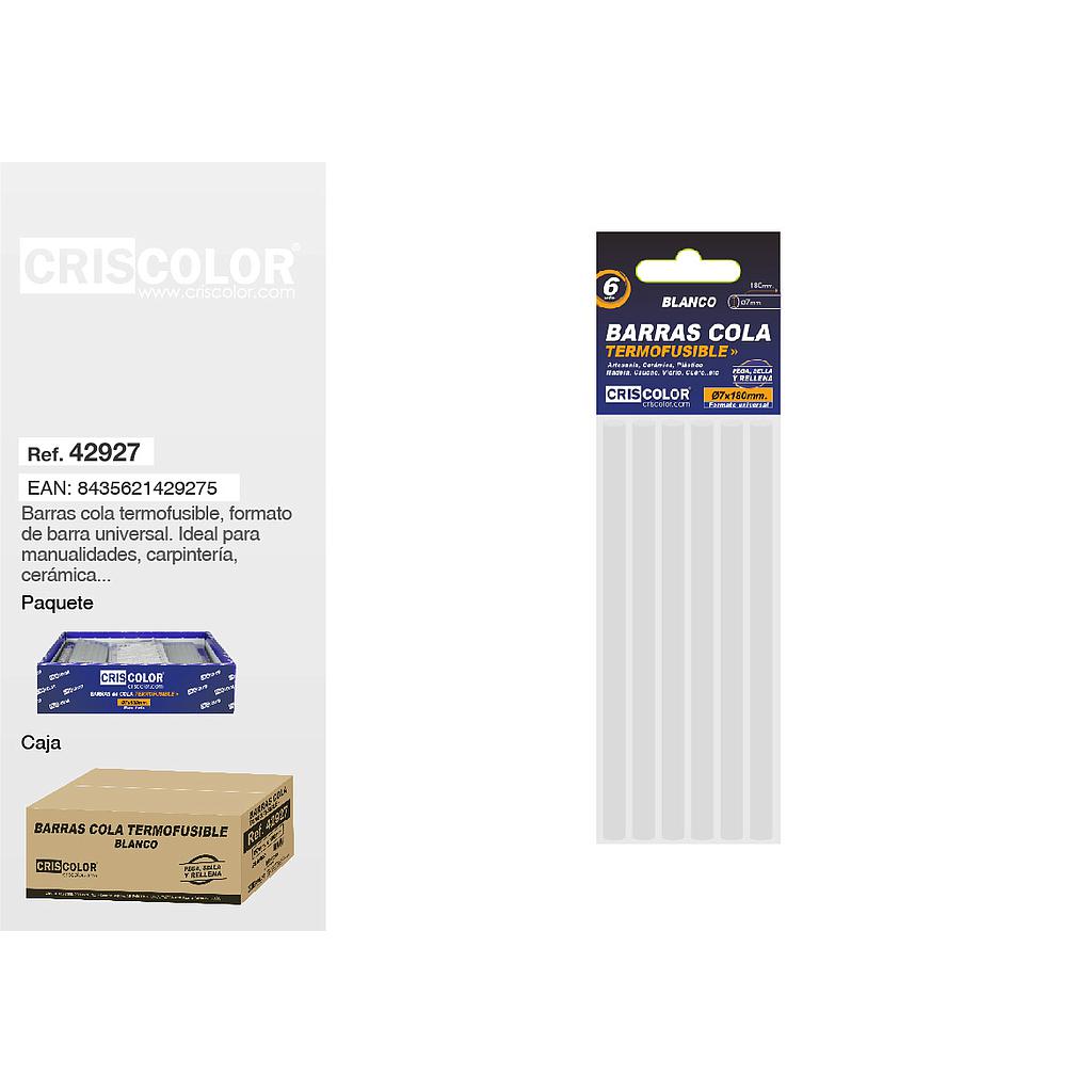 BARRA SILICONA BLANCA Ø7X180MM PACK 6UDS (Caja 24 Packs).