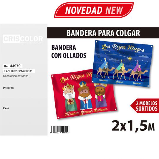 BANDERA REYES MAGOS 2MX1,5M (Pack 2 Und).