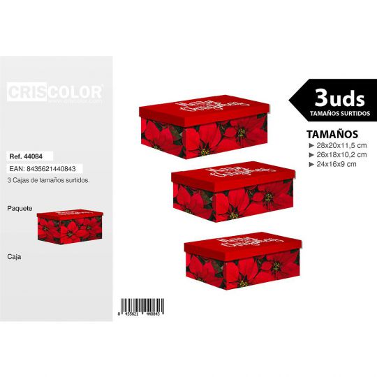 CAJAS NAVIDAD CLASICA TAMAÑO XL SURTIDO 3UDS