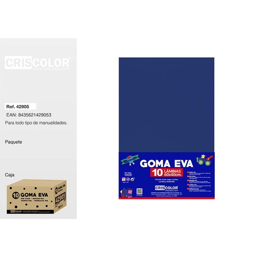 [42905] 10 GOMA EVA 40x60CM AZUL OSCURO PAQ.10UDS (Precio unitario).