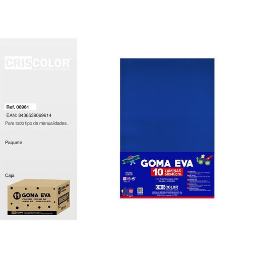 [06961] 11 GOMA EVA 40X60CM AZUL (Paquete de 10Und)