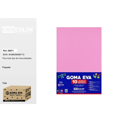 [06971] 27 GOMA EVA 40X60CM ROSA (Paquete de 10Und)