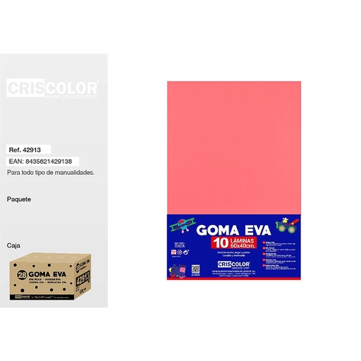 [42913] 28 GOMA EVA 40x60CM SANDIA (Paquete de 10Und)