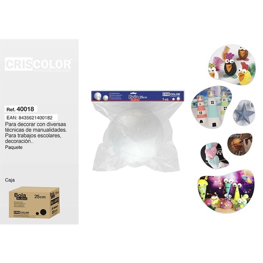 [40018] BOLA POREX 25CM "Partida" (Precio Unitario)