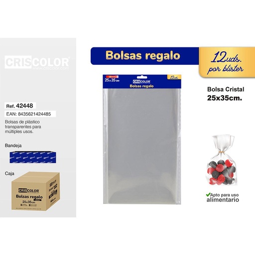 [42448] BOLSA CRISTAL 25X35CM 12UDS.