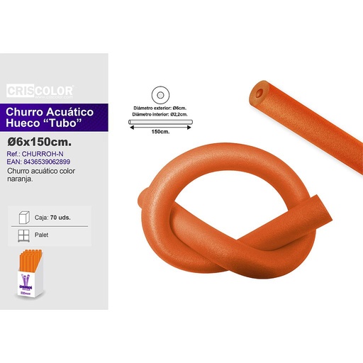 [CHURROH-N] CHURRO HUECO 150CM NARANJA