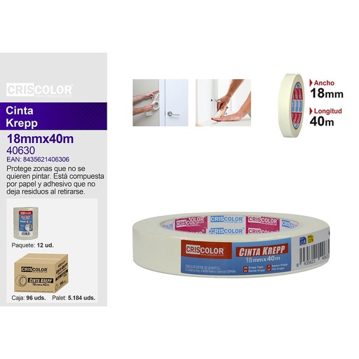 [40630] CINTA KREPP 18MMX40M (Pack 6 Und.)